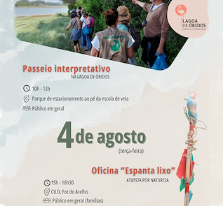 Imagem Evento Passeio Interpretativo na Lagoa de Óbidos e oficina "Espanta lixo"- CILO - agosto 2026